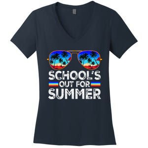 Last Day Of School Schools Out For Summer Teacher Boy Women's V-Neck T-Shirt