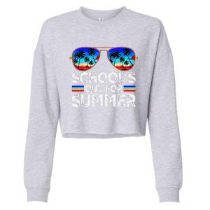 Last Day Of School Schools Out For Summer Teacher Boy Cropped Pullover Crew