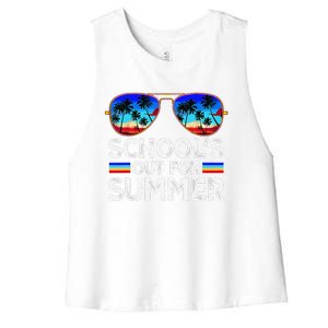 Last Day Of School Schools Out For Summer Teacher Boy Women's Racerback Cropped Tank