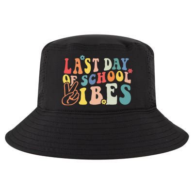 Last Day Of School Vibes Retro Vintage Teacher Graduation Cool Comfort Performance Bucket Hat