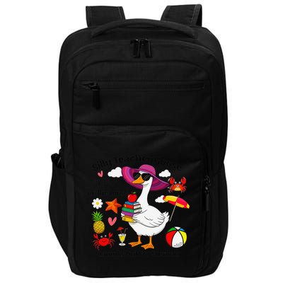 Last Day Of School Teacher Silly Goose Schools Out Summer Impact Tech Backpack