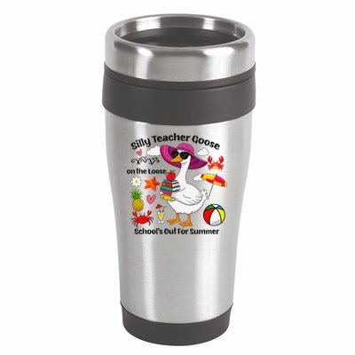 Last Day Of School Teacher Silly Goose Schools Out Summer 16oz Travel Tumbler