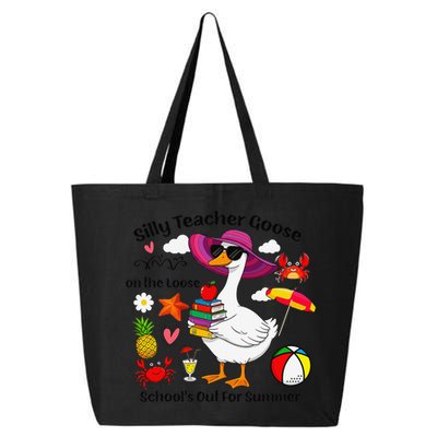 Last Day Of School Teacher Silly Goose Schools Out Summer 25L Jumbo Tote