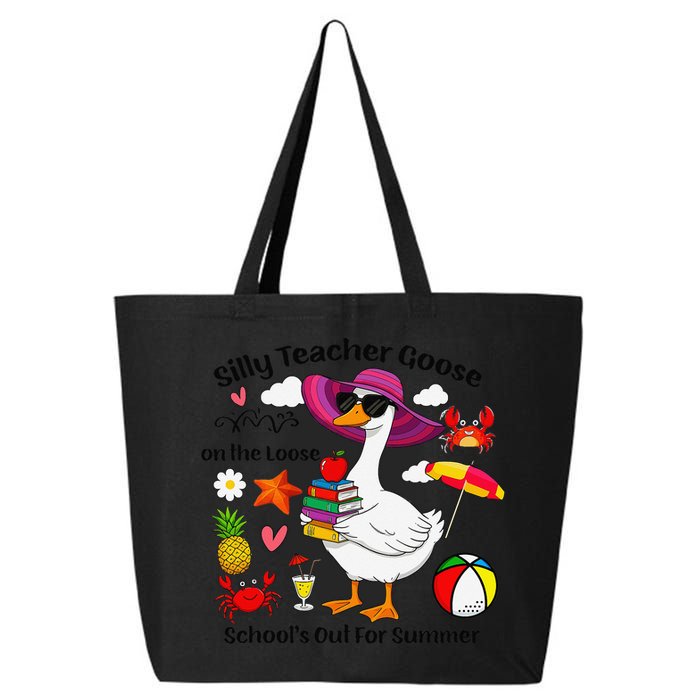 Last Day Of School Teacher Silly Goose Schools Out Summer 25L Jumbo Tote