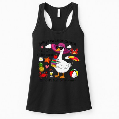 Last Day Of School Teacher Silly Goose Schools Out Summer Womens Tank Top