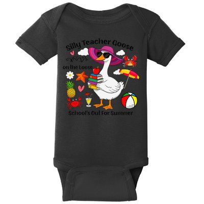 Last Day Of School Teacher Silly Goose Schools Out Summer Baby Bodysuit