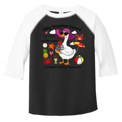 Last Day Of School Teacher Silly Goose Schools Out Summer Toddler Fine Jersey T-Shirt