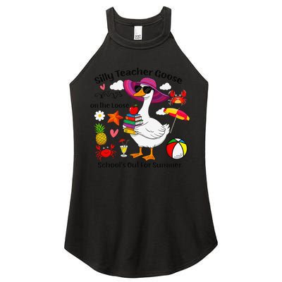 Last Day Of School Teacher Silly Goose Schools Out Summer Women's Perfect Tri Rocker Tank