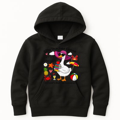 Last Day Of School Teacher Silly Goose Schools Out Summer Kids Hoodie