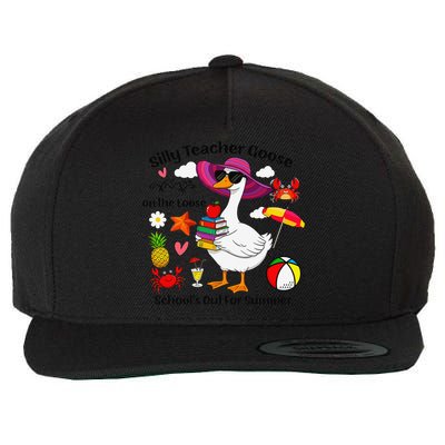 Last Day Of School Teacher Silly Goose Schools Out Summer Wool Snapback Cap
