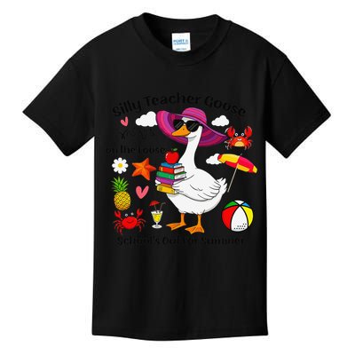 Last Day Of School Teacher Silly Goose Schools Out Summer Kids T-Shirt