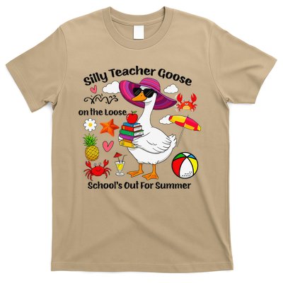 Last Day Of School Teacher Silly Goose Schools Out Summer T-Shirt