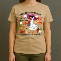 Last Day Of School Teacher Silly Goose Schools Out Summer T-Shirt