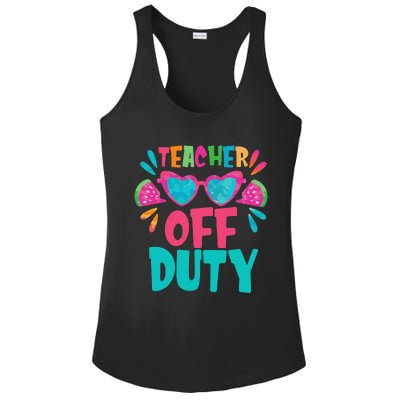 Last Day Of School Summer Break Teacher Off Duty Ladies PosiCharge Competitor Racerback Tank