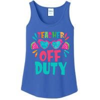 Last Day Of School Summer Break Teacher Off Duty Ladies Essential Tank