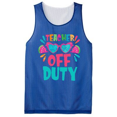 Last Day Of School Summer Break Teacher Off Duty Mesh Reversible Basketball Jersey Tank