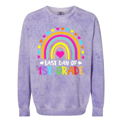 Last Day of 1st Grade Graduation Teacher Students Boy Girl Colorblast Crewneck Sweatshirt