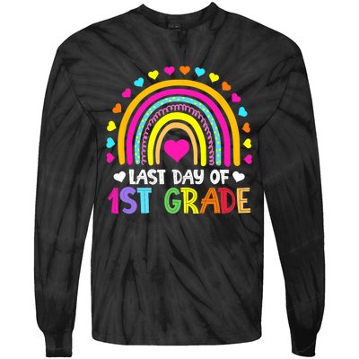 Last Day of 1st Grade Graduation Teacher Students Boy Girl Tie-Dye Long Sleeve Shirt