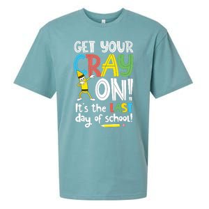 Last Day Of School Get Your Cray On Funny Teacher Sueded Cloud Jersey T-Shirt