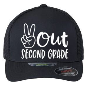 Last Day Of School Peace Out 2nd Second Grade Teacher Flexfit Unipanel Trucker Cap