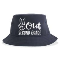 Last Day Of School Peace Out 2nd Second Grade Teacher Sustainable Bucket Hat