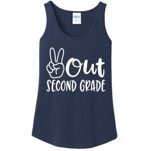 Last Day Of School Peace Out 2nd Second Grade Teacher Ladies Essential Tank