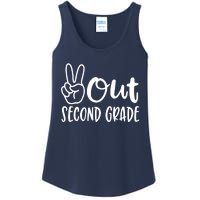 Last Day Of School Peace Out 2nd Second Grade Teacher Ladies Essential Tank