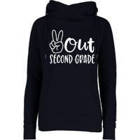 Last Day Of School Peace Out 2nd Second Grade Teacher Womens Funnel Neck Pullover Hood