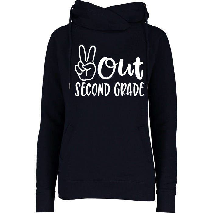 Last Day Of School Peace Out 2nd Second Grade Teacher Womens Funnel Neck Pullover Hood