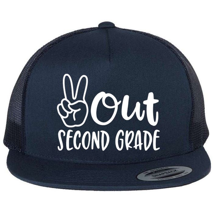 Last Day Of School Peace Out 2nd Second Grade Teacher Flat Bill Trucker Hat