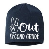 Last Day Of School Peace Out 2nd Second Grade Teacher Sustainable Beanie