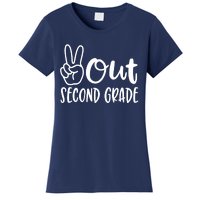 Last Day Of School Peace Out 2nd Second Grade Teacher Women's T-Shirt