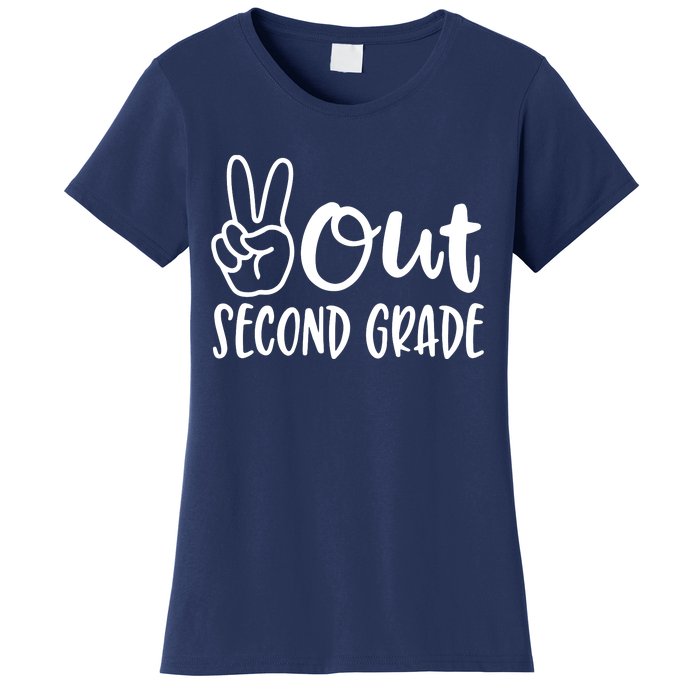 Last Day Of School Peace Out 2nd Second Grade Teacher Women's T-Shirt