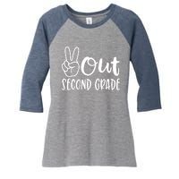 Last Day Of School Peace Out 2nd Second Grade Teacher Women's Tri-Blend 3/4-Sleeve Raglan Shirt