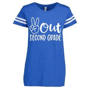 Last Day Of School Peace Out 2nd Second Grade Teacher Enza Ladies Jersey Football T-Shirt