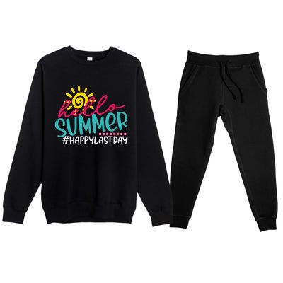 Last Day Of School Hello Summer Teacher For Women Student Premium Crewneck Sweatsuit Set