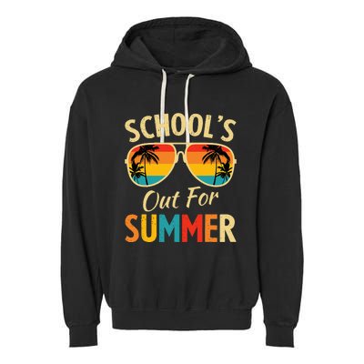 Last Day Of School Retro Schools Out For Summer Teacher Garment-Dyed Fleece Hoodie