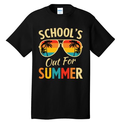 Last Day Of School Retro Schools Out For Summer Teacher Tall T-Shirt