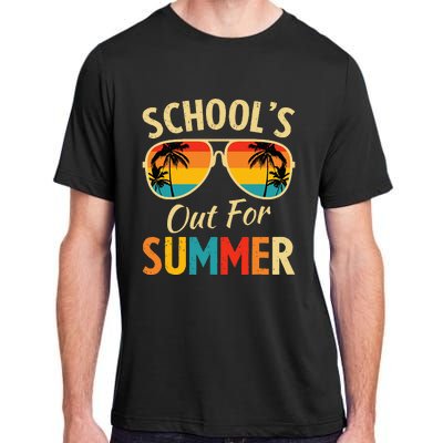 Last Day Of School Retro Schools Out For Summer Teacher Adult ChromaSoft Performance T-Shirt