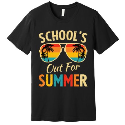 Last Day Of School Retro Schools Out For Summer Teacher Premium T-Shirt