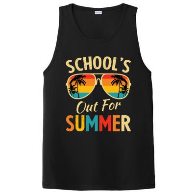 Last Day Of School Retro Schools Out For Summer Teacher PosiCharge Competitor Tank