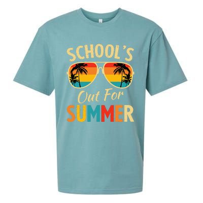 Last Day Of School Retro Schools Out For Summer Teacher Sueded Cloud Jersey T-Shirt