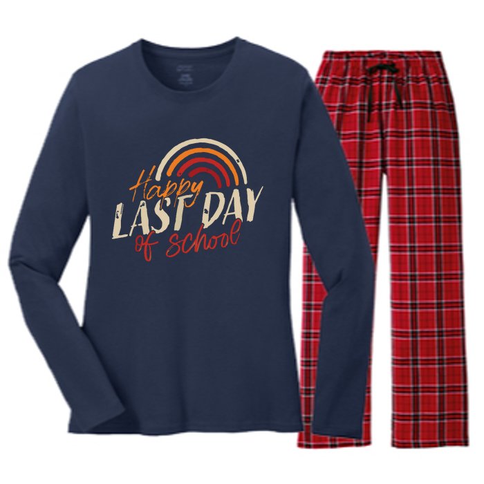 Last Day Of School Shirts For Teacher Student Graduation Women's Long Sleeve Flannel Pajama Set 