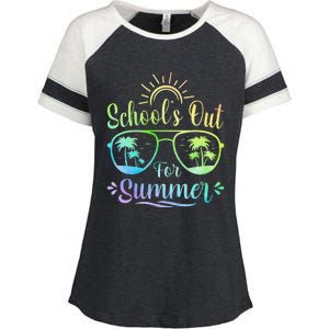 Last Day Of School Schools Out For Summer Enza Ladies Jersey Colorblock Tee