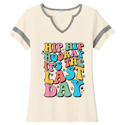 Last Day of School Hello Summer Teacher Ladies Halftime Notch Neck Tee