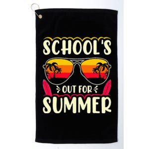 Last Day Of School Retro Schools Out For Summer Teacher Platinum Collection Golf Towel