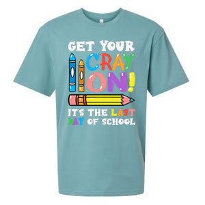 Last Day Of School Get Your Cray On Funny Teacher Gift Sueded Cloud Jersey T-Shirt