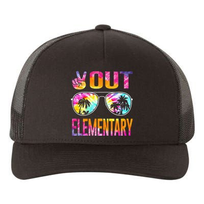 Last Day of School Peace Out Elementary Teacher Yupoong Adult 5-Panel Trucker Hat