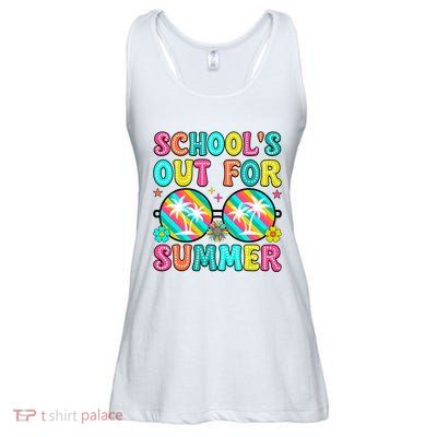 Last Day Of School Graduation Groovy Schools Out For Summer Ladies Essential Flowy Tank