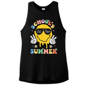 Last Day Of School Schools Out For Summer Teacher Ladies PosiCharge Tri-Blend Wicking Tank